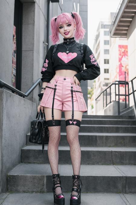 10370-1726197343-((Masterpiece, best quality,edgQuality)),_smiling,excited,_edgPastelGoth, a woman with pink hair and fishnets posing on steps ,w.png